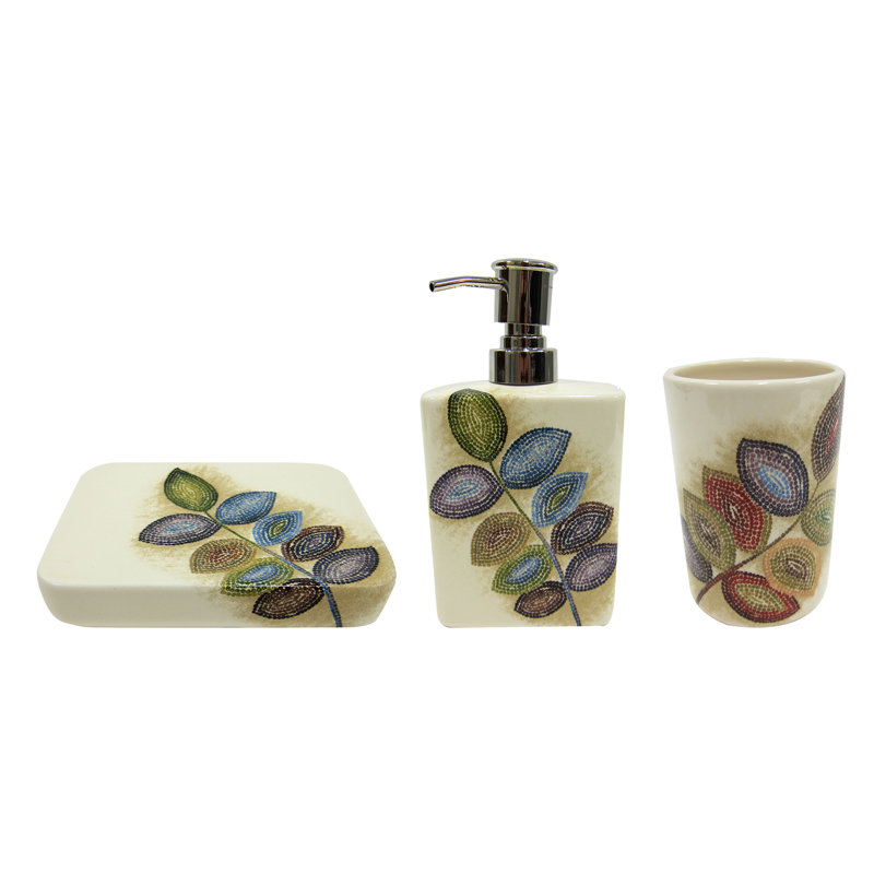 Croscill Mosaic Leaves 3 Piece Bathroom Accessory Set & Reviews Wayfair